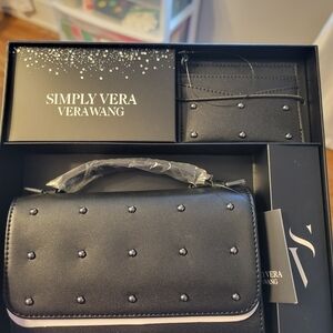 Simply Vera Vera Wang Black Studded Handbag Set
